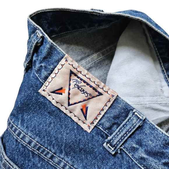 Vintage 90s No Excuses Brand Denim Raw Hem High Rise Two Tone Jeans Size 9 - Picture 4 of 7